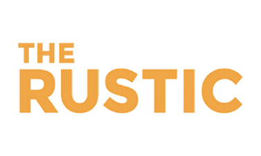 The Rustic logo in bold orange text on a white background.